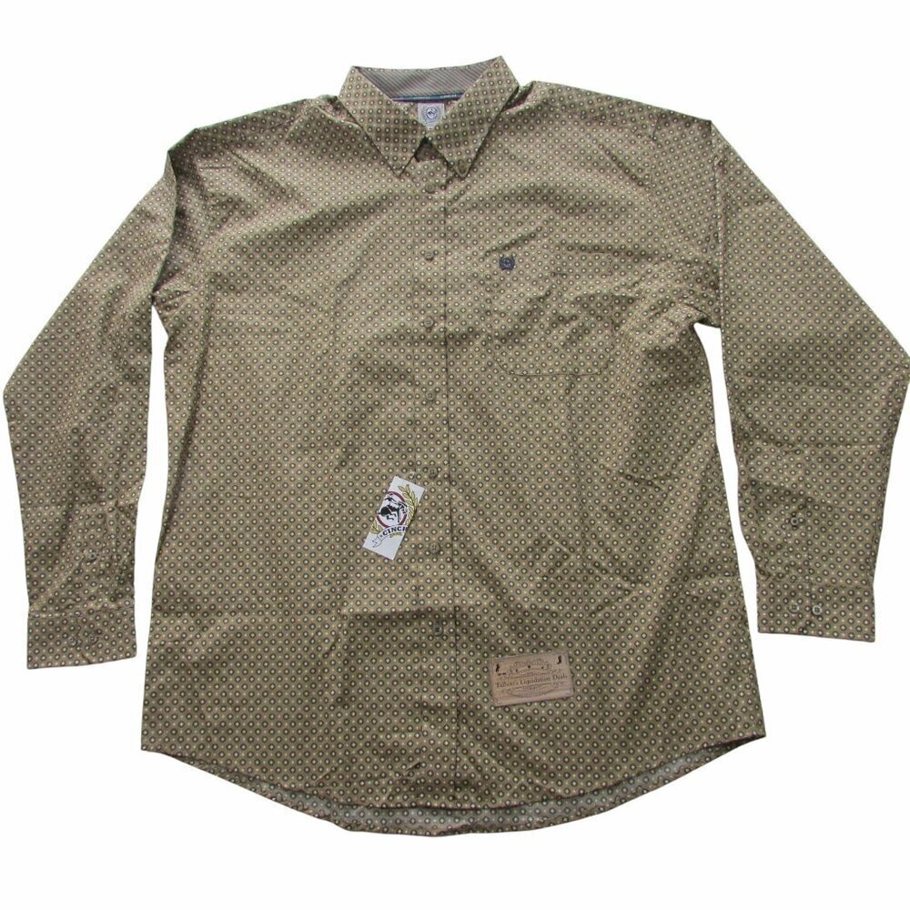 Cinch Men's XL Long Sleeve Classic Print Button Up Western Shirt - Brown